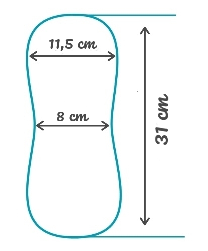 Meassurement - Reusable Overnight / Maternity Pad Bamboolik